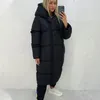 Damskie puch Parkas Malina luźne długie Parka Fashion Type Zipper Płaszcz Elegancki z kapturem bawełniany wyściełany kurtki żeńskie panie 231109