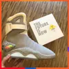 Hot Top Limited Sale Automatic Tomatic Laces Shoes Air Mag Sneakers Marty McFly ، قاد إلى التوهج المستقبلي في The Dark Gray Top McFlys Man Sports