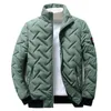 Casacos de jaqueta de parkas masculinos outono inverno casual sólido leve manga longa zíper acolchoado parka conforto jaquetas quentes 231108