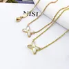 Never Fading 18K Gold Plated Luxury Brand Designer Pendants Necklaces Crystal Stainless Steel Letter Choker Pendant Necklace Chain Jewelry Accessories Gifts