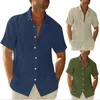 Chemises décontractées pour hommes 2023 été hommes T-shirt à manches courtes coton et lin Led chemise mâle respirant S-3XL