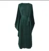 Robes décontractées 2023 printemps irrégulière grande robe haut de gamme plissé style occidental manches chauve-souris taille à lacets
