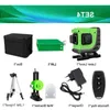 Freeshipping 3D 12 Lines Green Laser Level Wireless Remote Självutsläpp 360 Horisontell vertikal tvärlinje med batteriväggbrack MDSP