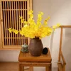 Decorative Flowers Artificial Yellow Dancing Orchids Fake Green Plants Wedding Decorations Soft Simulation Plant Home Living Room