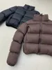 Parkas Women's Winter Warm Thick Parkas Brown Long Sleeve Standing Neck Zipper Cotton Jacket Women's Apron Short Sleeve Coat 231109