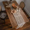 Bordslöpare Bohemian Table Runner Handwoven Meal Mat Macrome Table Runner Table Rug With Tassels Wedding Party Home Decoration 230408