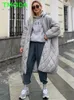 Parkas femininas T MODA 2023 Mulheres soltas quentes de comprimento médio com capuz jaqueta de algodão acolchoado casaco feminino padrão parka casual feminino chique grosso outwear 231109