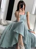 Casual Dresses 2023 Dress Women Draped Daily Elegant Designer Ladies Trendy Comfortable Slim Summer Solid Korean Style Vintage Simple Ch