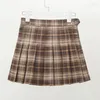 Skirts Plaid Women Pleated High Waist Female Mini Skirt Harajuku A-Line Ladies Girls Short Fashion Cute Woman