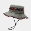 Weitkrempeln Hüte Eimer Hüte Baumwolle Nationaler Windmesser -Farbhut im Freien für Männer und Frauen 15 230408