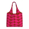 Shopping Bags Cute Print Solid Stem Cerise Pink Tote Recycling Canvas Shoulder Shopper Orla Kiely Pography Handbags