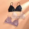 Camisoles Tanks Soutien-Gorge Triangle Français Femme Sexy Camisole Sans Couture Sans Fil Dos Nu Sous-Vêtements De Sport Été