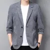 Men's Suits M-3XL Cotton And Linen Suit Jacket Spring Summer Loose Casual Gray Men Long-Sleeved Business Black