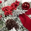 Juldekorationer juldörrdekoration hängande krans ytterdörr krans röda kulprydnader för fönster inomhus utomhus julplattan 231109