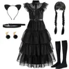 Abiti da ragazza Mercoledì Addams Cosplay Per ragazza Costume Abiti per bambini Abiti da festa Carnevale Pasqua Halloween Natale 5-14 anni 231109