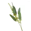Dekorativa blommor konstgjorda eukalyptusblad med frukt mjuk gummiteknik landskapsarkitektur vardagsrum dekoration gröna växter