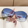 Sunglasses Fashion Rhinestone Y2K Windproof Riding Sun Glasses For Women Vintage Women's Outdoor Gradient Eyewear UV400 Goggles