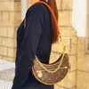 loop hobo bags Gold Chain Handbag Luxuries Designers Womens Coated Canvas Zipper Crossbody Shoulder Strap Bag Crescent bottom handbags purses Bags