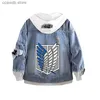 Men's Jackets The attacking giant coat bf hooded wing of freedom anime cowboy coat cross camera T231109