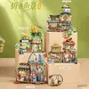 Blocks Creative Mini Blocks Kids Building Bricks Bar Fish Food House Tea Shop Store Toys Girls Gift R231109