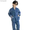 Pajamas Winter Children Boy Loungewear 2pcs Suit Plus Velvet Thicken Teenager Boy Windproof Warm Pajamas Boys Home Wear 5-14 YearsL231109