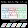 Tastiere Tastiere Tastiera da ufficio portatile muta da 10 pollici per Android e Windows Mini 7 Tastiera Bluetooth wireless illuminata colorata R231109