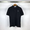 Hommes Polo Rétro Marque Classique T-shirt Hommes T-shirts Broderie À Manches Courtes D'été Revers Couleur Unie Poitrine Lettre Décoration Tops Stones Island