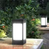 Luzes de parede solares LED Farol de coluna solar Lâmpada de pilar movida a energia solar Luz de parede à prova d'água ao ar livre para villa pátio paisagem decoração de jardim Q231113