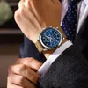 リストウォッチポーダガルの豪華な腕時計の輝かしいクロノグラフデートメンズウォッチスポーツレザーメンズクォーツ時計男性