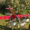 Garden Decorations Airplane Windmill Decorat0ive Rotatable Wind Spinner Rust-proof Metal Aircraft Decor For Outdoor