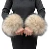 Knäskydd yiyi faux päls manschetter arm päls handleds fotled varmare semester kostymdekorationer tillbehör för kvinnor