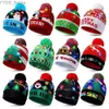 Beanie/Skull Caps LED-kerstgebreide muts Oplichtende kerstmuts Unisex wintermuts met kleurrijke LED's voor Kerstmis Nieuwjaar YQ231108