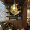 Lampy wiszące w stylu duszpasterska kreatywna dekoracyjna żyrandol księżyc rattan sypialnia balkon restauracja