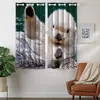 Kurtyna Hommomh 24 x 36 cali (2 panel) przelotki górne ciemne zaciemnienie pokój uroczy Big White Bear Animal