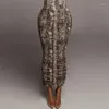 Jupes imprimé léopard taille haute femmes jupe moulante fendue extensible mince sexy crayon serré femme 2023 fête boîte de nuit été