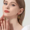 Stud Earrings Eating Set For Women Ear Cuff Openwork Square Teen Girls Minimalist Piercing Studs Trendy