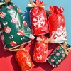 Cadeau Wrap 510pcs Année Sac de bonbons Santa Sac cadeau Sac de cordon de flocon de neige Crisp Joyeux Noël Décorations pour la maison Noel Présent 231109