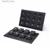 Jewelry Boxes Superior Black PU Leather Ring Jewelry Display Tray Insert Charm Pendant Earring Accessories Bracelet Storage Stand Holder Shelf Q231109