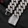 Hiphop 24 mm grote Miami Rapper Sterling Sier Iced Out Vvs Moissanite Cubaanse schakelketting