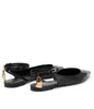 Top Luxo TF Mulheres Laminado Nappa Couro Slingback Bailarina Sandálias Planas Sapatos Corrente Lin Cadeado Pontudo Senhora Gladiador Sandalias Festa Casamento