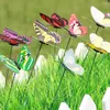 庭の装飾20pcs蝶の銃ヤードプランターカラフルな気まぐれな蝶のステークデコラシオン屋外装飾ガーデニングの装飾