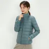 Luu Women's Yoga Short Thin Down Jacket Outfit Solid Color Puffer Coat Sports Winter Outwear 15 Colors S-4XL Top002