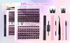 Slender & Dense 126 Clusters DIY Segmented Eyelashes Extensions 10-14mm Handmade Reusable Curl Grafted Lashes with Tweezer Brush