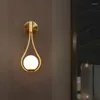 Wandlamp Noordelijke zwart gouden led metalen glazen lampenkap slaapkamer bedkamer bed restaurant gangpad sconce moderne badkamer indoor verlichting