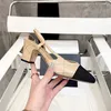 Designer damessandalen Mode lederen hoge hakken damesslippers sexy dikke hakken banketschoenen Werkplek formele schoenen hakhoogte 6CM met doos