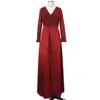 Casual Dresses Women's Elegant golvlängd Formell mode Solid Color V-Neck-paljetter Långärmad Slim Evening Party Dress #JS5