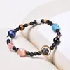 Strand Tiny Solar System Bead Jewelry Natural Stone Matte Tiger Eyes Beads Handmade Bracelet For Unisex Couple 2023 Wholesale