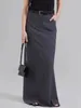 Th~row Half Skirt Women's 2023 Autumn New High Grade Suit Long Skirt Women's Straight Half Skirt Mid length Skirt