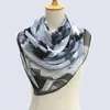 Scarves Fashion Scarf Shawl Square Leaf Printing Long Georgette Silk 2023 Spring Summer Autumn And Winter Girls Shawls