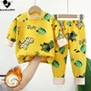 Pyjamas Nouveau 2023 automne hiver enfants épaissir chaud Pyjamas bébé garçons filles dessin animé à manches longues Pyjamas enfant en bas âge vêtements de nuit ensemblesL231109